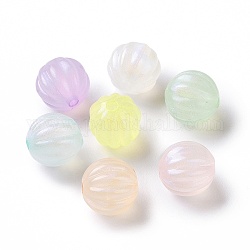 Perles acryliques lumineuses, perles de paillettes, brillent dans le noir, citrouille, couleur mixte, 11mm, Trou: 2mm