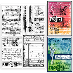 PVC-Briefmarken, für diy scrapbooking, Fotoalbum dekorativ, Karten machen, Briefmarkenblätter, Filmrahmen, Musiknote, 21x14.8x0.3 cm