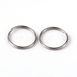 304 acero inoxidable anillos partidos, anillos de salto de doble bucle, color acero inoxidable, 15x1.8mm