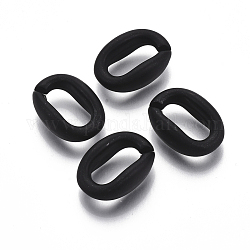 Окрашенные распылением пластиковые соединительные кольца ccb, разъемы для быстрой связи, для изготовления ювелирных кабельных цепей, овальные, чёрные, 23x16x9 мм, внутренний диаметр: 7.5x15 мм