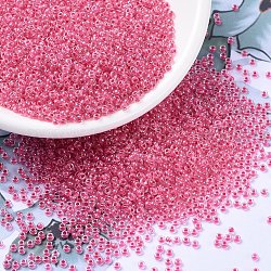Miyuki runde Rocailles Perlen, japanische Saatperlen, 11/0, (rr208) Nelke rosa gefütterter Kristall, 2x1.3 mm, Bohrung: 0.8 mm, ca. 1111 Stk. / 10 g