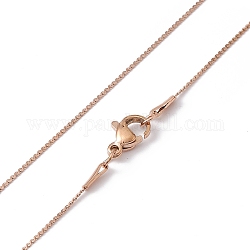 Chapado en iones (ip) 304 collar de cadena serpentina de acero inoxidable para hombres y mujeres, oro rosa, 19.69 pulgada (50 cm)
