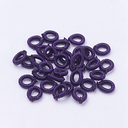 Cuentas de cuerda de nylon, anillo, púrpura, 6~6.5x1.5mm, agujero: 3.5 mm, aproximamente 93~98 unidades / bolsa