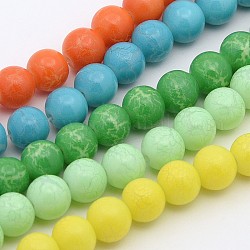 Spray Painted Glass Round Bead Strands, Mixed Color, 4~5mm, Hole: 1mm, about 224pcs/strand, 31.5 inch