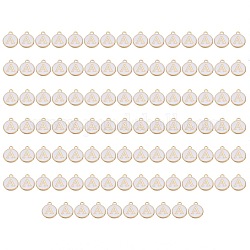 Golden Plated Enamel Alloy Charms, Enamelled Sequins, Flat Round, White, Letter.A, 14x12x2mm, Hole: 1.5mm, 100pcs/Box