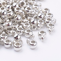 Bails en tube plastique ccb, boucle bails bail perles, rondelle, platine, 9x6x4.5mm, Trou: 2.8mm