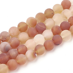 Teints naturels perles de cornaline brins, mat, ronde, 6mm, Trou: 1mm, Environ 63 pcs/chapelet, 15.5 pouce