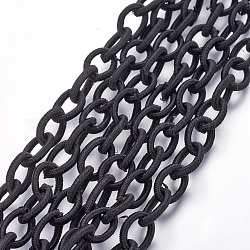 Loop di catene portacavi in seta fatte a mano, nero, 9.8~12x6.8~8.5x2mm, 25~27 pollice