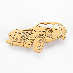 Broche de coche, 201 pin de solapa de vehículo de acero inoxidable para ropa de mochila,  sin plomo níquel, dorado, 33x53.5x7mm, pin: 0.7 mm