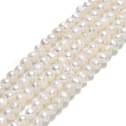 Natural Cultured Freshwater Pearl Beads Strands, Potato, Beige, 4~5x5~5.5x4.5~5mm, Hole: 0.6mm, about 78~79pcs/strand, 13.94 inch(35.4cm)