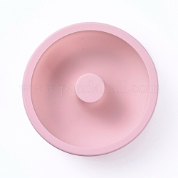 Moldes de silicona de grado alimenticio para rosquillas, Moldes para hornear, para hornear diy de pastel de gasa, rosa, 115x34mm, diámetro interior: 100 mm
