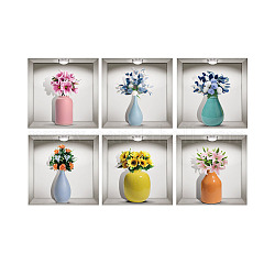 Stickers muraux en pvc, décoration murale, vase, 950x330mm, 2 feuilles / set