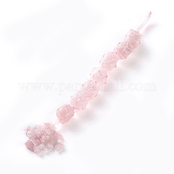 Décorations suspendues de voiture de quartz rose naturel, décorations pendantes, 220mm