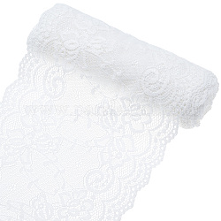 Accessoires de costume de broderie de dentelle, patch appliqué, couture artisanat décoration, fleur, blanc, 150~160mm