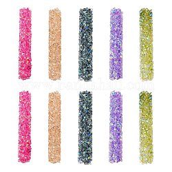 Abalorios del rhinestone de cristal, para hacer artesanías de joyería diy, color de ab chapado, tubo, color mezclado, 32~33x6mm, agujero: 0.8 mm