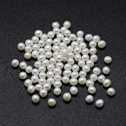 Culture des perles perles d'eau douce naturelles, pas de trous / non percés, ronde, blanc, 1.8~2mm