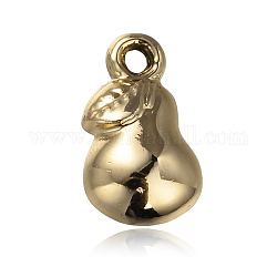 Lead Free & Nickel Free Light Gold Plated Alloy Charms, Long-Lasting Plated, Pear, Light Gold, 12x7x4mm, Hole: 1mm