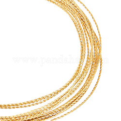 Kundenspezifisch verdrillter runder Kupferdraht, golden, 18 Gauge, 1 mm, ca. 16.40 Fuß (5m)/Bündel