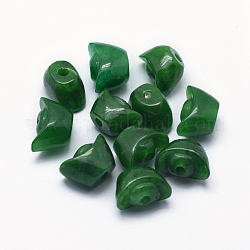 Perles naturelles en jade du Myanmar/jade birmane, teinte, lingot, 7.5~8x11.5~13x7.5mm, Trou: 1.6mm