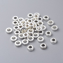 Бусины из тибетского серебра, без свинца, без кадмия и без никеля, пончик, серебристый цвет, 6x2 мм, отверстие : 2.5 мм.