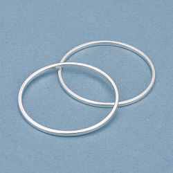 Messing Verbinderring, langlebig plattiert, runden Ring, 925 Sterling versilbert, 25x1 mm, Innendurchmesser: 23 mm