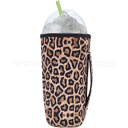 Gorgecraft 1pc Neopren-Cup-Hülle, Isolierte wiederverwendbare Kaffee- und Teetassenhüllen, Leoparden-Muster, 200x145x30 mm, 30 Unze