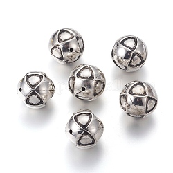 Ccb Kunststoff-Perlen, Runde, Antik Silber Farbe, 23 mm, Bohrung: 2 mm