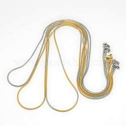 Unisex de moda 201 de acero inoxidable collares de cadena de serpiente, con cierre de langosta, color mezclado, 19.5 pulgada (49.5 cm), 1mm