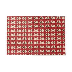 PU Leather Fabric, Garment Accessories, for DIY Crafts, Avocado Pattern, Red, 30x20x0.1cm