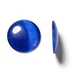 Cabochons d'œil de chat en verre, demi-rond / dôme, bleu foncé, environ 16 mm de diamètre, épaisseur de 3mm