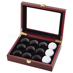 Scatola porta palline da golf in legno, porta pallina da golf, per accessori per attrezzi sportivi da golf, rosso scuro, 220x170x63mm, Foro: 43 mm