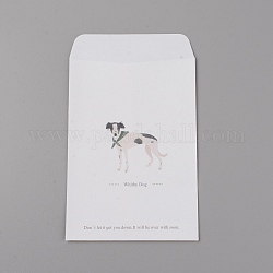 Конверты из крафт-бумаги, прямоугольные, Рисунок собаки, 183x111x0.2 мм, 10 шт / комплект