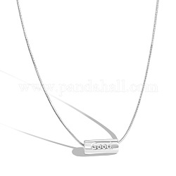 925 подвесные стерлингового серебра ожерелья, столбец со словом хорошо, серебряные, 16.26 дюйм (41.3 см)