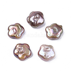 Perle keshi naturali barocche, perla d'acqua dolce, Senza Buco / undrilled, fiore, viola medio, 11~11.5x11.5~12x5~5.5mm