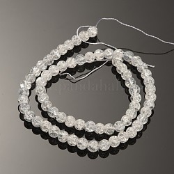 Crépitement synthétique perles rondes de quartz brins, clair, 8mm, Trou: 1.2mm, Environ 50 pcs/chapelet, 15 pouce