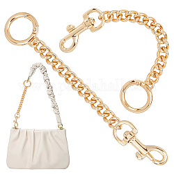 Catene a cordolo per borse in lega, estensore della cinghia della borsa, con moschettone girevole e anello a molla, oro chiaro, 16cm
