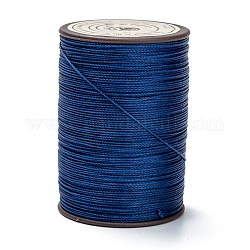 Round Waxed Polyester Thread String, Micro Macrame Cord, Twisted Cord, for Leather Sewing Stitching, Dark Blue, 0.45mm, about 174.97 yards(160m)/roll