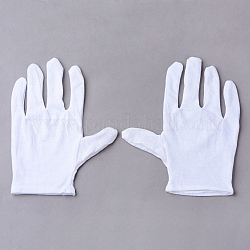 Guantes de algodón, joyería de moneda guantes de inspección de plata, blanco, 210x140mm, 12 pares / bolsa