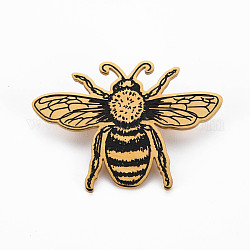 Broche de abeja, 201 pin de solapa de insecto de acero inoxidable para ropa de mochila,  sin plomo níquel, dorado, 37.5x51x7mm, pin: 0.7 mm