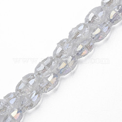 Chapelets de perles en verre transparent électrolytique, facette, cloche, clair ab, 8x7mm, Trou: 1mm, Environ 94~100 pcs/chapelet, 25.20 pouce (64 cm)