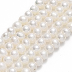 Fili di perle di perle d'acqua dolce coltivate naturali, patata, beige, 5~5.5x5.5~6x5~5.5mm, Foro: 0.7 mm, circa 69~71pcs/filo, 13.98~14.25 pollice (35.5~36.2 cm)