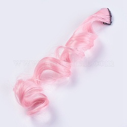 Модные женские аксессуары для волос, железные оснастки для волос, с красочными париками из химических волокон, розовые, 50x3.25 см