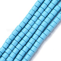 Polimero a mano fili argilla perline, colonna, cielo blu profondo, 6.5x6mm, Foro: 1.2 mm, circa 61pcs/filo, 15.75 pollice (40 cm)