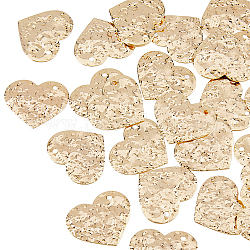 Hobbiesay colgantes de latón, corazón, real 18k chapado en oro, 17x20x1.5mm, agujero: 1.4 mm, 30 unidades / caja