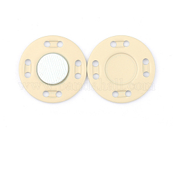 Botones magnéticos de hierro sujetador de imán a presión, plano y redondo, para la confección de telas y bolsos, blanco antiguo, 2x0.3 cm