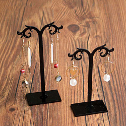 Set di display per orecchini in acrilico, espositori di gioielli, espositori in albero di gioielli , nero, 6.8x11~13cm, 2 pc / set