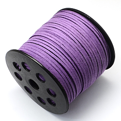 Eco-Friendly Faux Suede Cord, Faux Suede Lace, Dark Orchid, 3.0x1.4mm, about 98.42 yards(90m)/roll
