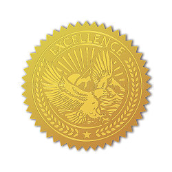 CHGCRAFT 100Pcs Gold Foil Certificate Seals Eagle Gold Foil Embossed Stickers Embossed Certificate Seals Self Adhesive Foil Embossed Stickers for Envelope Invitation Letter Graduation