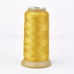 Полиэфирная нить, для заказа тканые материалы ювелирных изделий, золотые, 0.5 мм, около 480 м / рулон