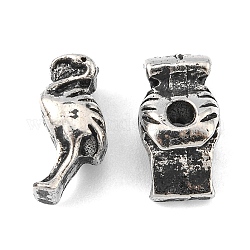 Сплавочные бусины, венценосный журавль, античное серебро, 14x7x8 мм, отверстие : 2.5 мм